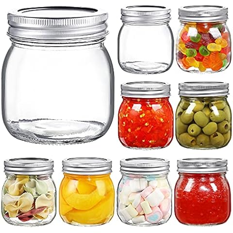 YEBODA 9 Pack Wide Mouth Mason Jars 10 oz Glass Canning Jars with Airtight Lids and Bands for Preserving, Jam, Honey, Jelly, Wedding Favors, Shower Favors, Sauces, DIY Spice Jars Cover