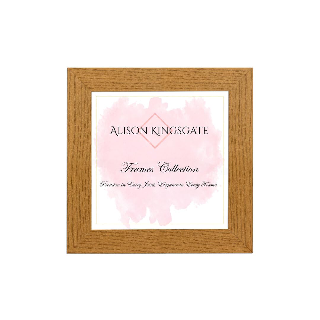 Alison Kingsgate Modern 7X7 Oak Picture Frames- Engineered Wood Photo Frame with Shatterproof Perspex Front- Ideal for Posters, Certificates & Artwork- Wall Mount or Tabletop Display — image 1