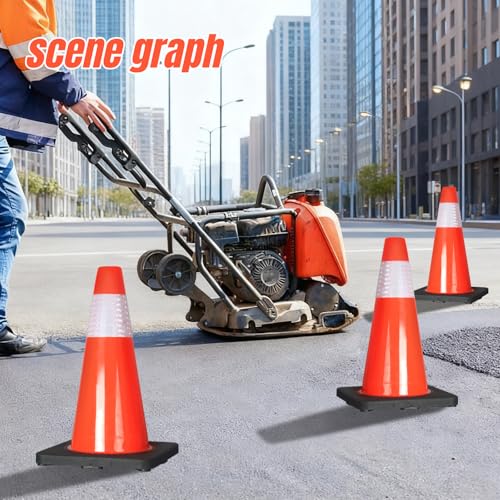 3PACK Safety Cones Orange PVC Traffic Cone with Weighted Base for Parking 18inches Flexible Durable Stable Reflective Honeycomb Surface Ideal for Outdoor Use - Thumbnail 7