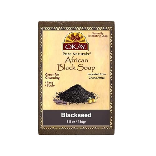 Okay JabĂłn negro africano con semilla negra Para todo tipo de piel Limpia y Exfolia Nutre y cura Libre de sulfato silicona y parabenos 55 oz Okay JabĂłn negro africano con semilla negra Para todo tipo de piel Limpia y Exfolia Nutre y cura Libre de sulfato silicona y parabenos 55 oz