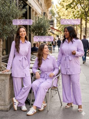 Image of Leriya Fashion Women's Rayon Co Ord Set For Women Stylish Abstract Printed | Regular Fit Shirt Top & Wide Leg Pants | Stylish Casual, Party & Vacation Wear Two Piece Outfit