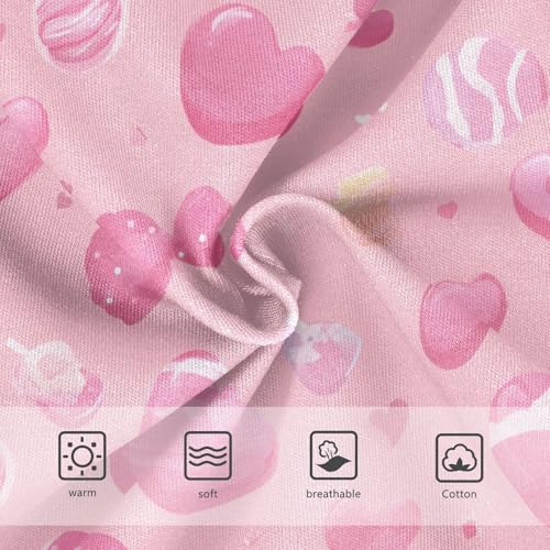 Wusikd Pink Hearts Girls' Underwear Cotton Candy Girls Briefs Soft Toddler Underwear 2T3