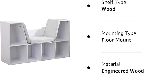 Miniatura 9 de KidKraft Estantería con Juguete de lectura De niños Blanco