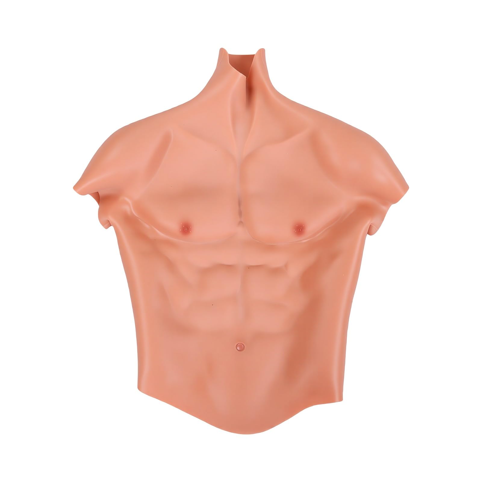Collare per Collo a Mezza Altezza con Muscoli in Silicone | Petto maschile con muscoli in silicone, realistico per la pelle con design traspirante per giochi di ruolo cosplay Taglia M