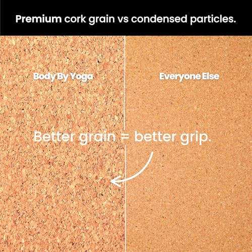 Image of Luxury Cork Yoga Mat - Non Slip, Extra Thick Grip. Extra Large & Long. More Comfort and Support. Tough Enough For Hot Yoga. Cork + Natural Rubber, Non Toxic and Eco Friendly. Optional Alignment Lines.