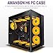AMANSON PC CASE ATX Gaming PC Cases ，Mid-Tower USB 3.0 with Double Tempered Glass Full View Computer Cases Black (Fans are not Included) (H6)