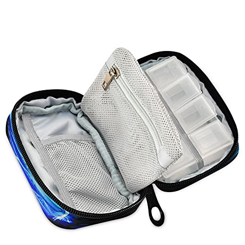 Image of Naanle Galaxy Turtle Pill Box 7 Day Pill Case Travel Pill Organizer Bag with Zipper Portable Weekly Case Compact Size for Vitamin Supplement Holder