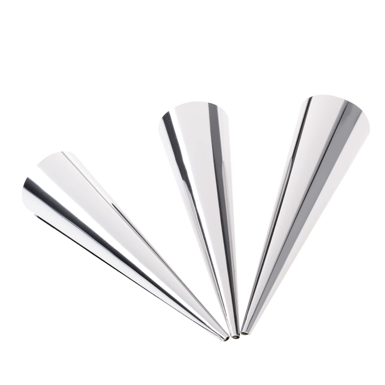 COLLBATH 3 Pack Large Stainless Steel Croissants Horn Cake Baking Heat for Diy Baking