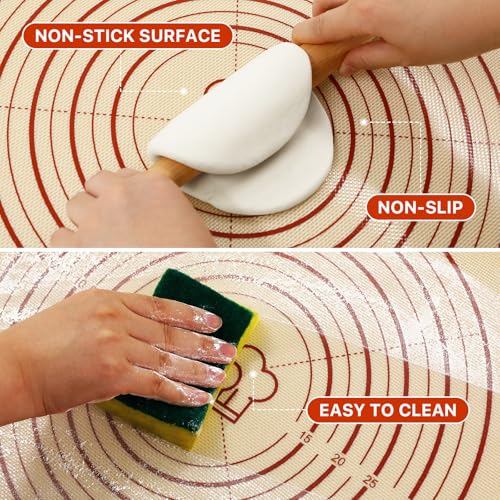 26x16 Inch Extra Thick Silicone Baking Mat with Measurements, Non-slip and Reusable - For Cookies, Bread, Pastry by DANIA & DEAN - Image 4