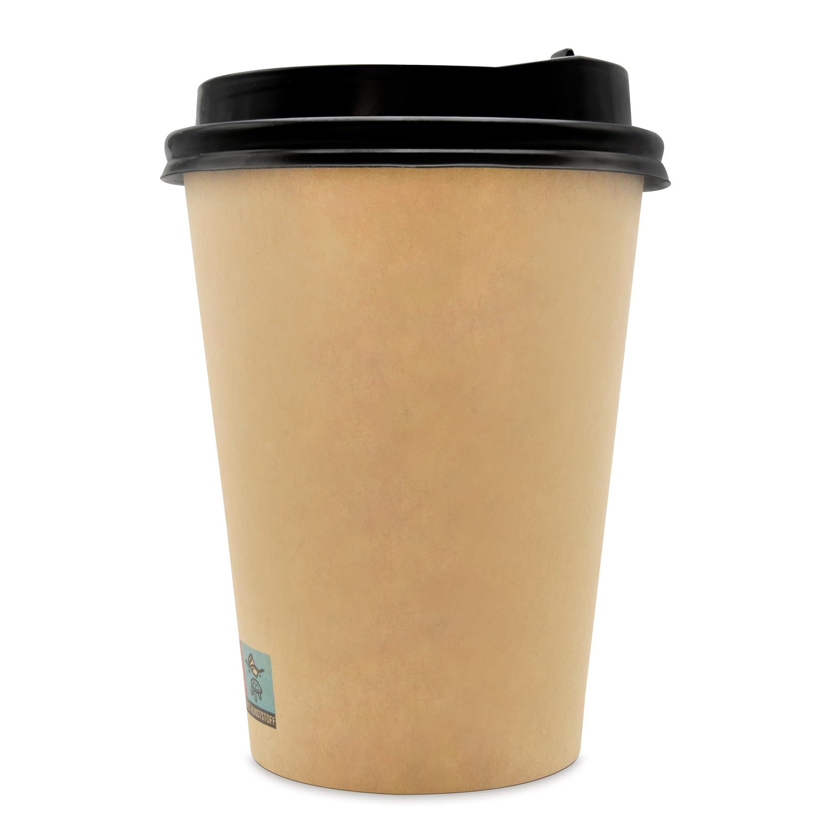 Wellsamed WELLSACUP 100 Pappbecher 300 ml mit Deckel, Kraftpapier Natur, geeignet für Heißgetränke, Coffee to Go, Business, Veranstaltungen, Party