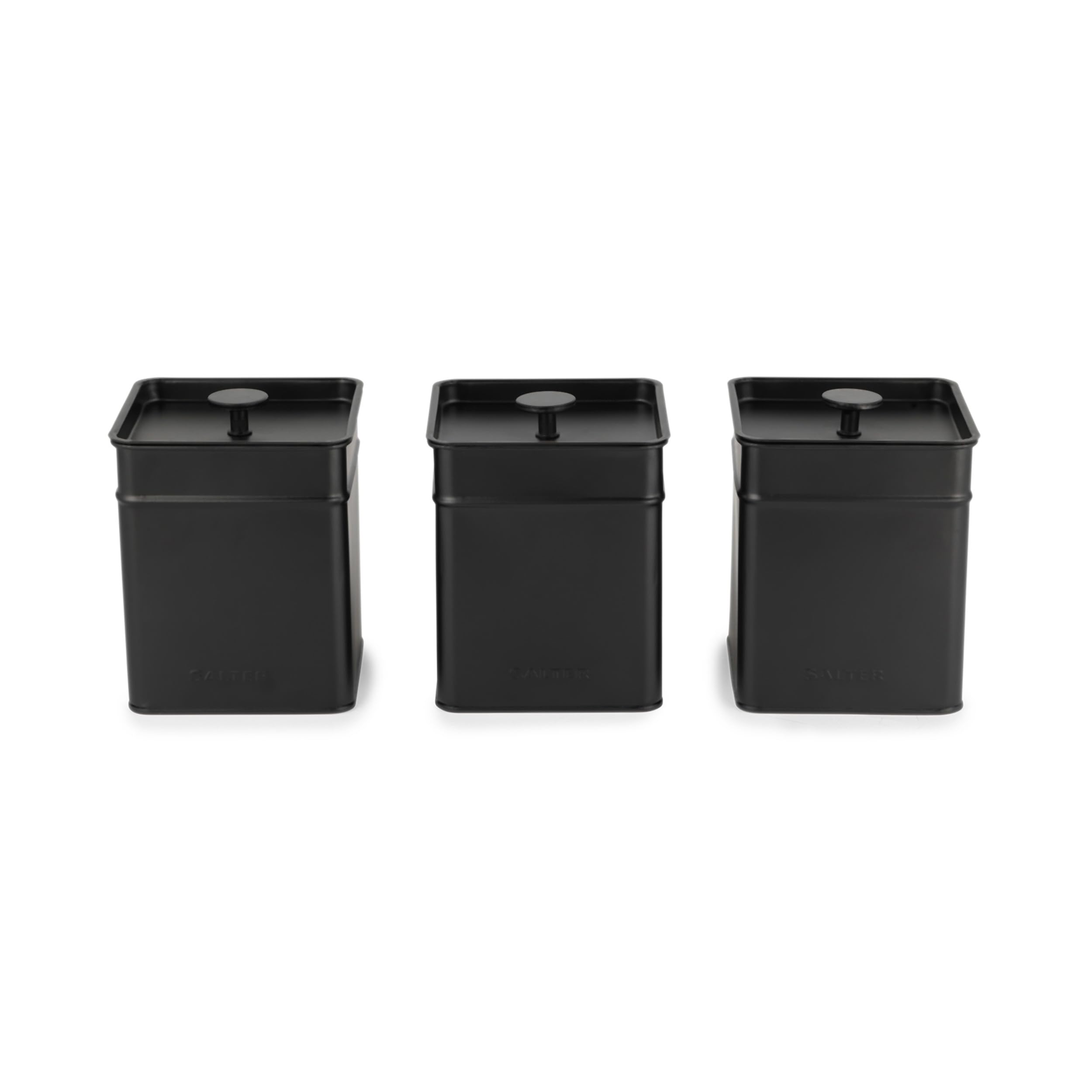 Salter Kuro Kettle, 4-Slice Toaster & Storage Cannister Set Bundle - Black, Black