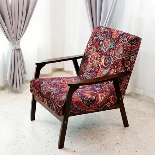 Image of YISUN Sofa Couch Cushion Covers, Stretch Printed Couch Seat Slipcover, Soft Couch Cover for Dogs, Washable Non-Slip Furniture Protector for Sectional Armchair Loveseat (Red Flower, 2 piece)