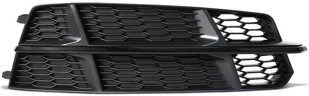Double Slats Grill For A6 C7 A6L 2015 2016 2017 2018 Fog Lamp Honeycomb Hex Grill 4G0807681AN 2pcs Car Front Bumper Light Cover Front Bumper Kidney Grilles(Black Right)