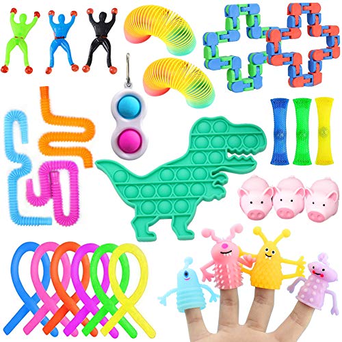 28 Pack Sensory Toys Set, Relieves Stress and Anxiety Fidget Toy for Children Adults, Special Toys Assortment for Birthday Party Favors, Classroom Rewards Prizes, Carnival, PiÃ±ata Goodie Bag Fillers