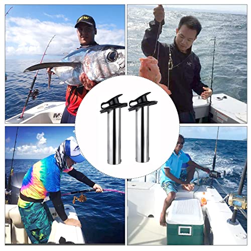 Hoffen 2Pcs Stainless Steel Fishing Rod Holder 9" Flush Mount With Uv Pvc Liner( 30 Degree） #TOP2