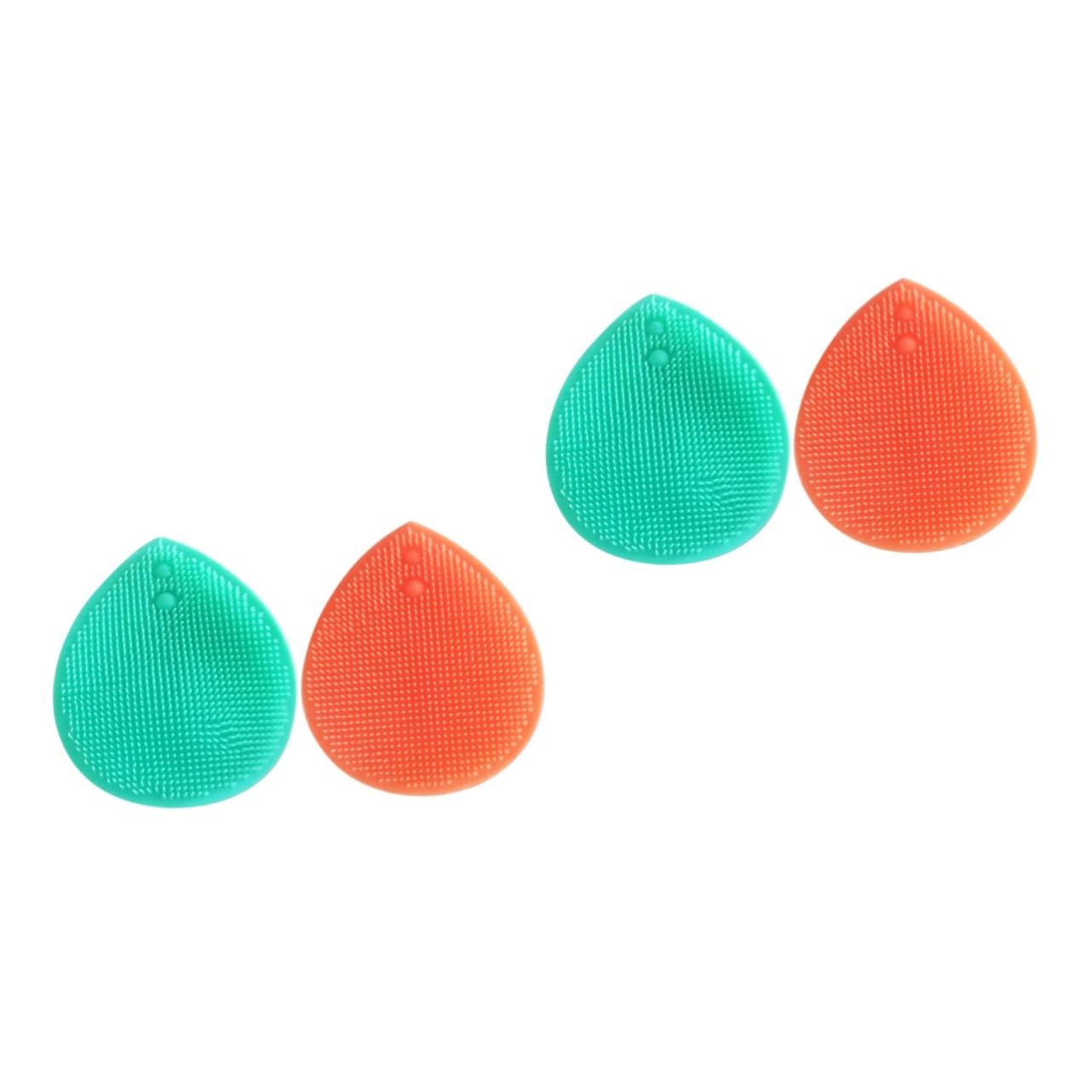 Generic4 Pcs Handheld Face Mat Scrubber Silicone Face Scrubber Silicone Face Cleansing Brush Face Cleaning Brush Facial Brush Facial Cleaning Brush Massage Brush Face Brush Washbasin