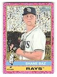 2025 Topps Heritage Chrome Pink Sparkle Refractor #363 Shane Baz Tampa Bay Rays MLB Baseball Trading Card