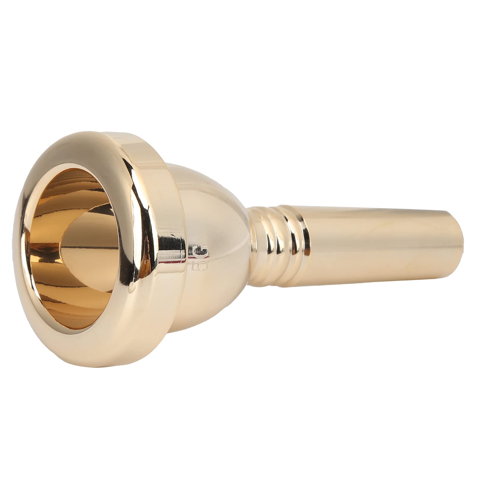 Euphonium Mouthpiece 5G, 12.7mm Large Shank Plated Mouthpiece for Trombone Baritone & Brass Instrument Players (Gold)