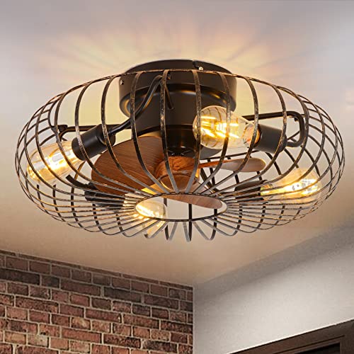 RRDEFSD 21'' Low Profile Ceiling Fan with Light Remote Control,E26