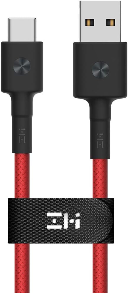 ZMI[1ft Red] Premium Braided USB C Cable for Samsung Galaxy S10/S10 Plus/10e /S9/S9+/S8/S8+/Note8/9, LG G5/G6/G7 ThinQ/V20/V30/Q8, HTC U11/U Ultra/10, USB Type C to USB A Fast Charger Cord