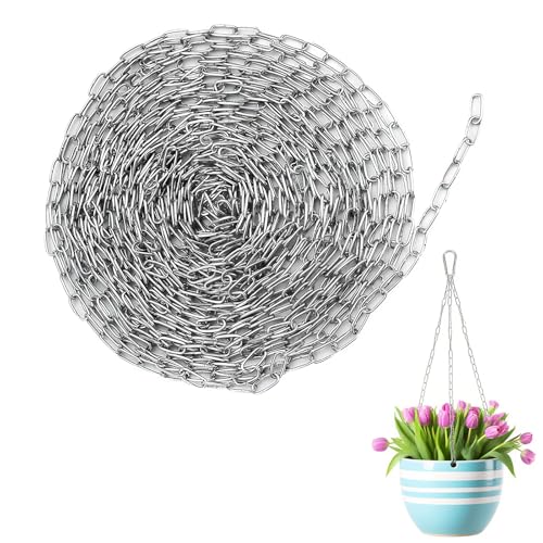 Edelstahlkette Meterware, 10 M Gliederkette Meterware, 1,5 mm Ketten, Geeignet zum Hängen von Hantelbeuteln Hängematten Hundeleinen Kleidung und Hängepflanzen