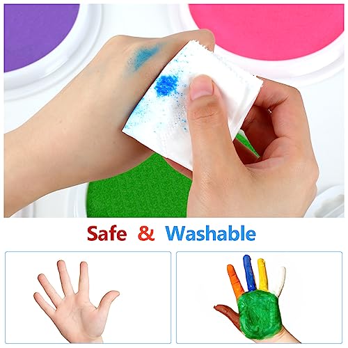 Rnkp 7.1 Inch Large Round Craft Stamp Pads, 8 Colors Diy Finger Stamp Pads Stamp Partner Washable Color Painting Card Making Stamp Pads Rubber Stamp Craft For Kids #TOP3