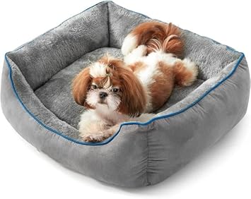 Dog Beds for Dogs & Cats - Indoor Bed for Dog & Cat Washable, Fluffy Rectangle Cuddler Velvet Pet Bed with Anti-Slip Bottom (XL)