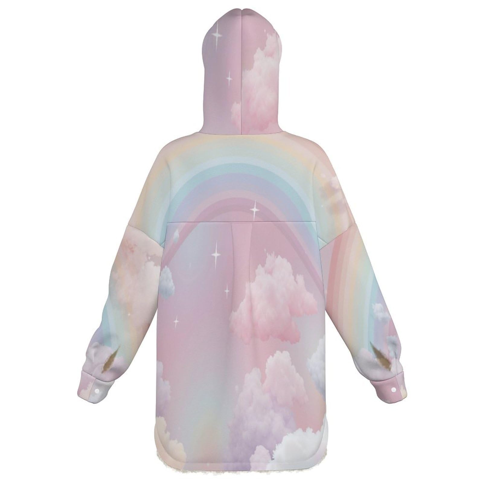Sudadera Invierno con Capucha de Forro Polar Mujer Estrellas Centelleantes Cálido Hoodies a Manga Larga Felpa Sudadera con Bolsillos, Rosa