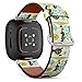 CJBROES Replacement Leather Watch Band, Compatible with Fitbit Versa 3 and Fitbit Sense of Wristband Bracelet Accessory - sea Life