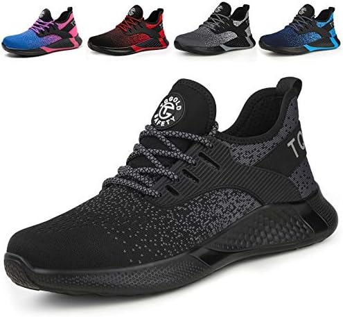 AONETIGER Sicherheitsschuhe Herren Damen Leicht Arbeitsschuhe | Stahlkappe Sportlich Schutzschuhe | Atmungsaktiv Rutschfest Anti-Punktur Sneaker | für Bau Werkstatt Lager