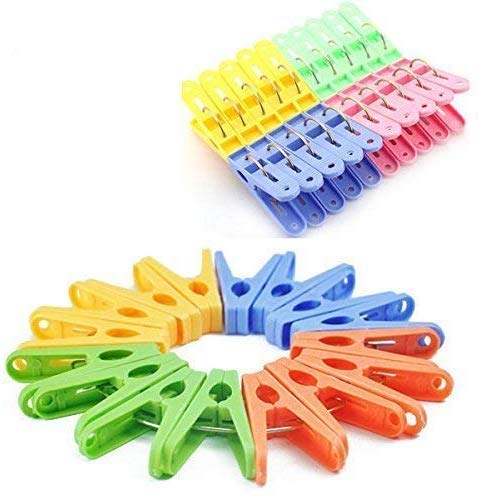 Ivaan Rapid Plastic Sturdy Multipurpose Cloth Clips (Set of 24)