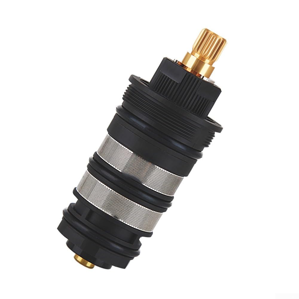 Cartouche thermostatique pour mitigeur de douche, robinet thermostatique en laiton pour eau chaude et froide, Kit de réparation remplacement noyau de valve universel bain, noir (filetage)