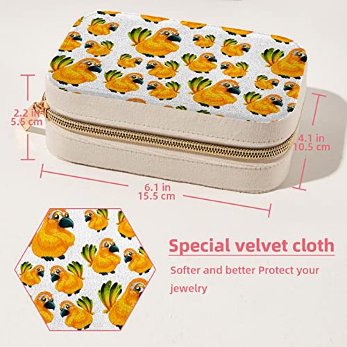 Boîte à bijoux avec motif perroquet jaune pour vos boucles - 6