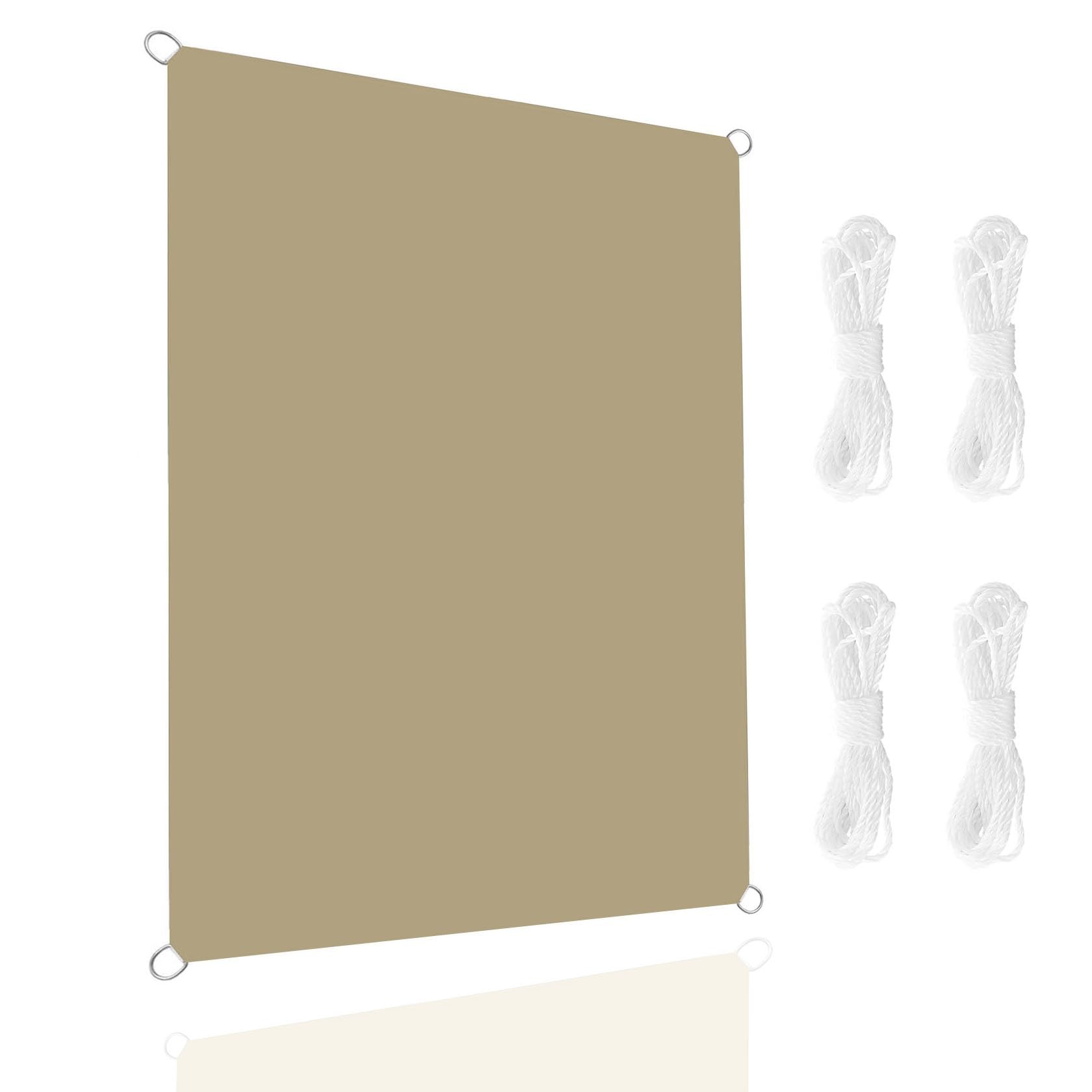 Voile d'ombrage rectangulaire 3x7.5m taupe imperméable pour extérieur