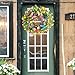 Door Wreath, All Year Round, Colourful Artificial Flowers Wreath, Artificial Eucalyptus Wreath for Farmhouse, Garden, Wall, Living Room, Hallway, Wedding, Front Door Decoration (Cutter, 43 cm)