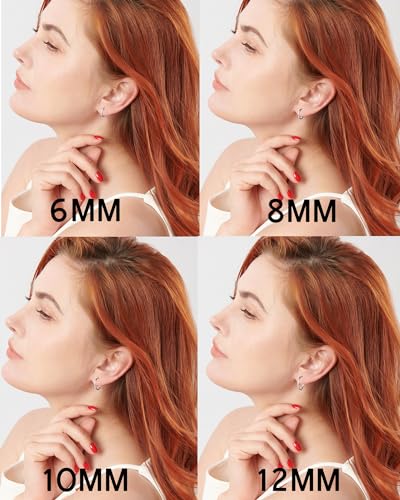 Gabry&Jwl 316L Surgical Stainless Steel Hoop Earrings 6Mm 8Mm 10Mm 12Mm Silver Huggie Earrings Hypoallergenic Cartilage Hoop Earrings Helix Lobes Hinged Sleeper Earrings For Women Men thumb #3