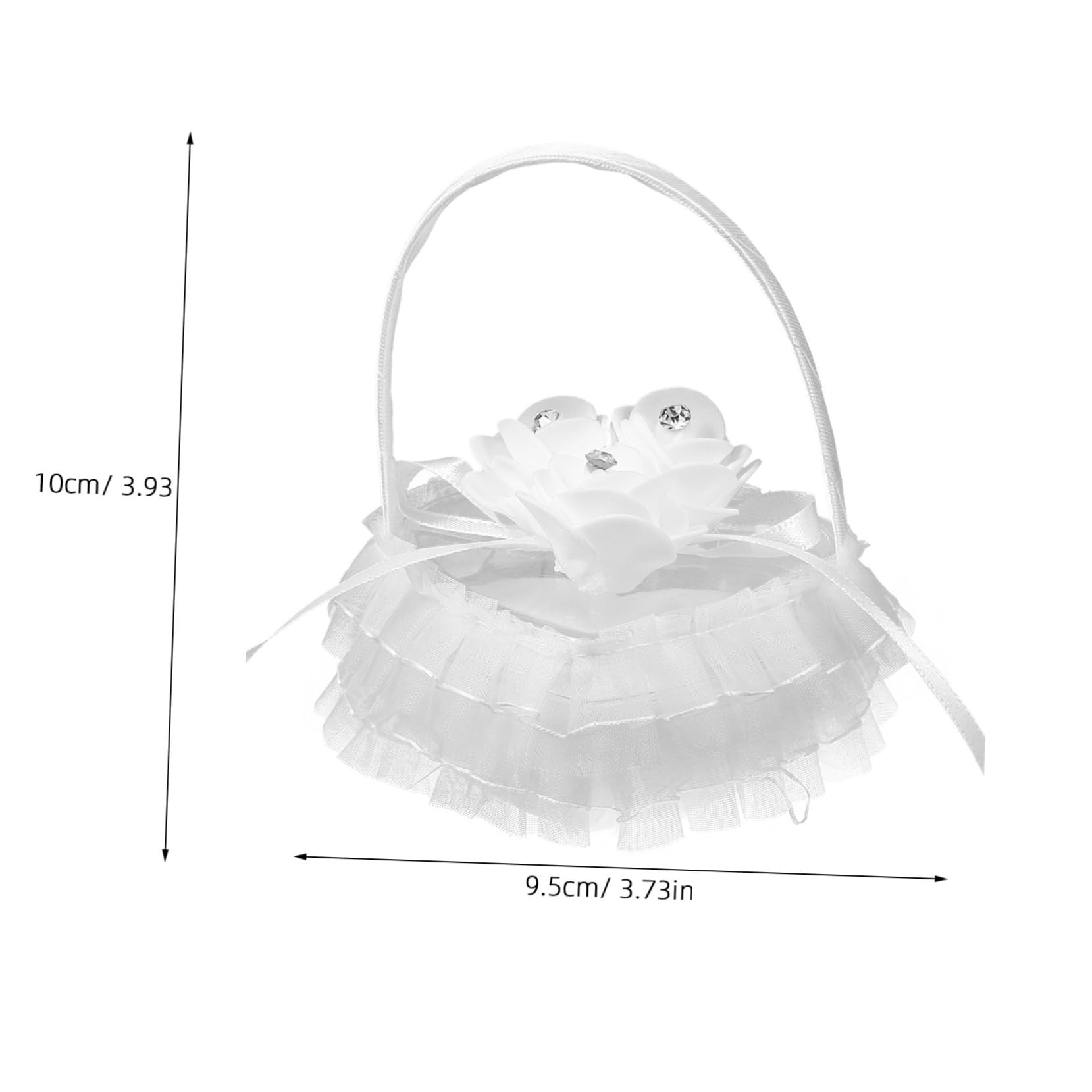 PRETYZOOM Mini Lace Ring Box Heart Shape Pillow Wedding Ring Holder for Ceremony Satin Textured for Durability