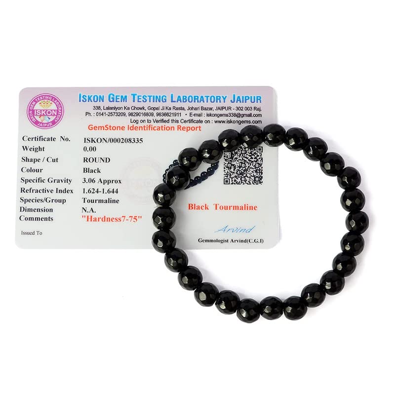 Tourmaline noire naturelle bracelet 8 mm en pierre de cristal Reiki