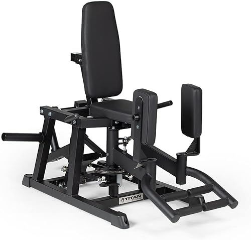 Titan Fitness Máquina de ejercicios de abductor y aductor de cadera con carga en placa, clasificada 250 libras, máquina estabilizadora combinada de