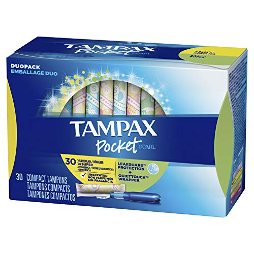 Alea's Deals Tampax Pocket Pearl Plastic Tampons, 120 Count, Unscented (30 Count, Pack of 4 - 120 Count Total) Up to % Off! Was !  