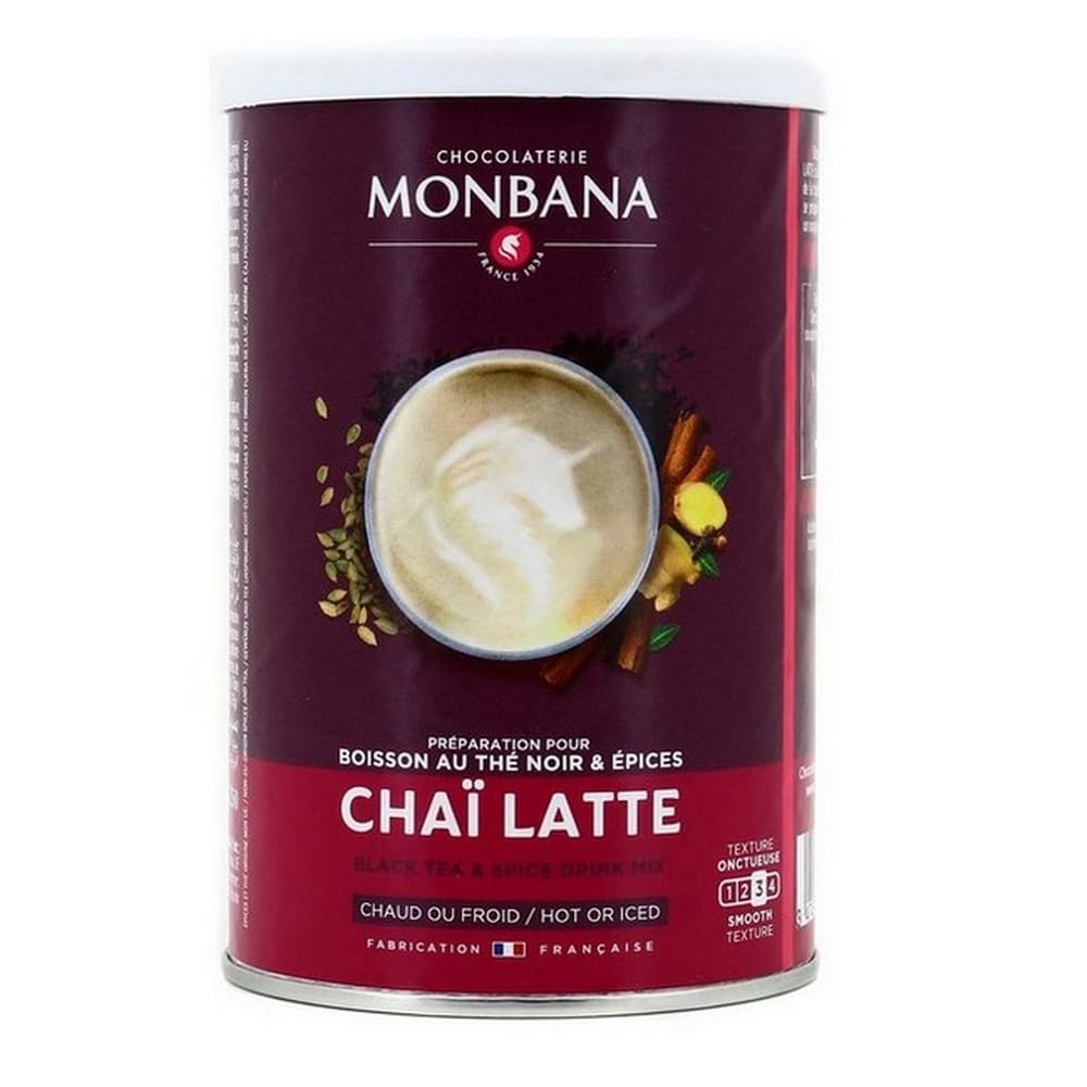 Monbana - Chaï Latte - Boîte de 250 g - Mélange Épicé pour Boisson Chaude ou Froide - Cannelle, Cardamome, Gingembre - Fabriqué en France