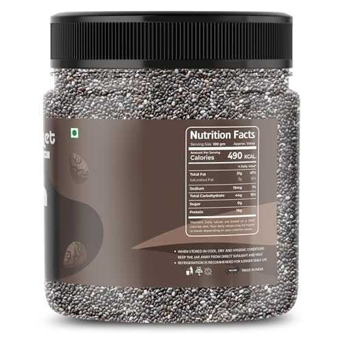Image of NUTRI BASKET Premium Chia Seeds 2kg | Raw & Non-GMO Chia Seeds for Eating | Rich in Fiber, Protein, Calcium & Omega 3 | Healthy Superfood for Smoothies, Salads, Baking & Diet Food