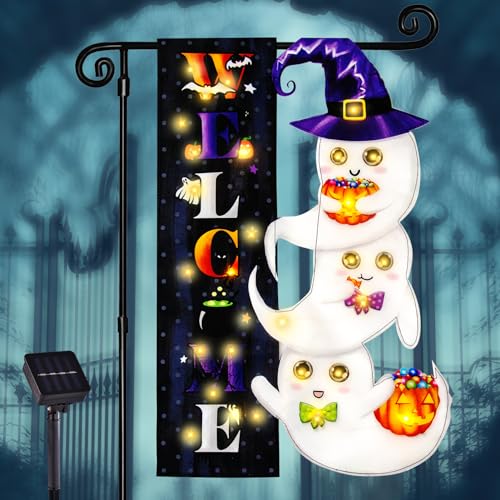 FLAGMESAGE Halloween Lighted Garden Flag...