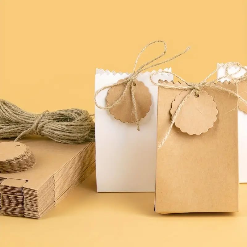 Boite Dragees Bapteme Boîtes en papier kraft for mariage, décoration de fête d'anniversaire, fournitures for petites entreprises, boîte d'emballage, 10/30/50 pièces(WHITE,50pcs)