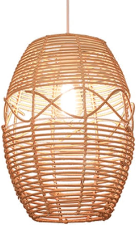 STARZE Rotan Geweven Hanglampen Metalen Vintage Hangende Verlichting Lantaarn Van Bamboe En Rotan Lamp Armatuur Plafond Kroonluchter Lamp Moderne Home Decor Lampenkap Voor Theehuis, Eetkamer,
