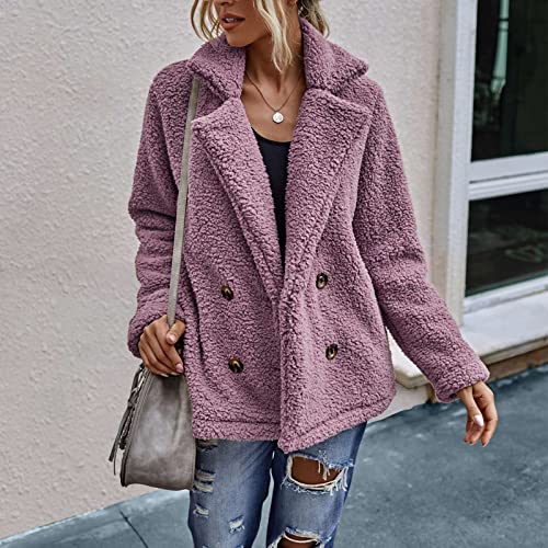 Winter Jackets For Women,Womens Winter Coats Blazer Jackets For Women Jackets For Women Jean Jacket Women Womens Vests Outerwear Lambskin Leather Jacket Women Girl Autumn Cardigan Coat(Pink,Large) #TOP4