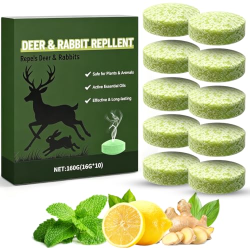 ADOFUN Deer Repellent 10 Balls, Rabbit Repellent Outdoor for Plants, Natural Deer Deterrent Keep Deer and Rabbit Out of Garden Yard, Powerful Deer Deterrent for Backyard Plant Tree Vegetable Flowers