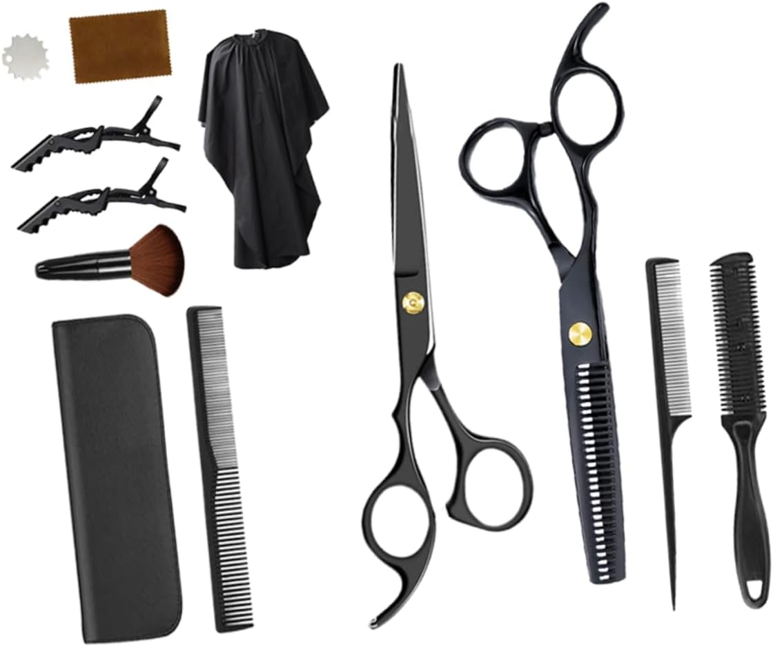 1set Professional Haircut Scissors Set Hair Cutting Tools Kit for Home and Barbershop Ergonomic Design Compact Lightweight for Salon Use