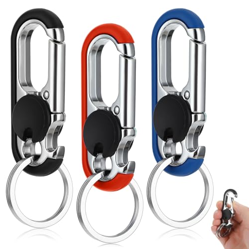 Image of Ouligay 2PCS Mens Keychains for Car Keys Heavy Duty Key Ring, Multi-functional Bottle Opener Keychain for Men, Anti-Loss