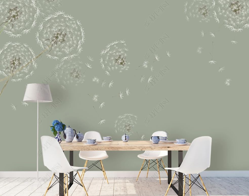 Papier peint intissé pissenlit géant 450x315 cm mural peint à la main pour grand salon